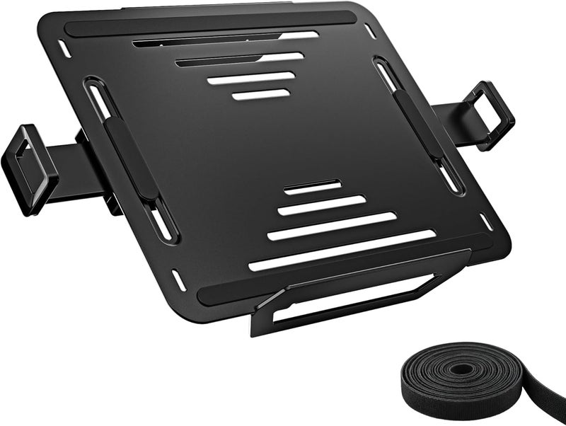 Montek Adjustable Laptop Tray for Monitor Arm & Stand, Universal VESA Mount Laptop Holder 12″–18″, Fits Thick Gaming Laptops, Heavy-Duty Steel up to 19.8lbs, VESA 75x75/100x100 Office/Studio/Gaming - Image 1